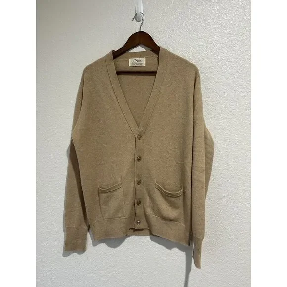 VINTAGE S. Fisher Burlington Arcade Cashmere Cardigan Sweater Adult Large Mens